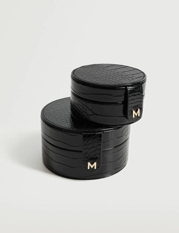 Round coconut-effect jewelery box